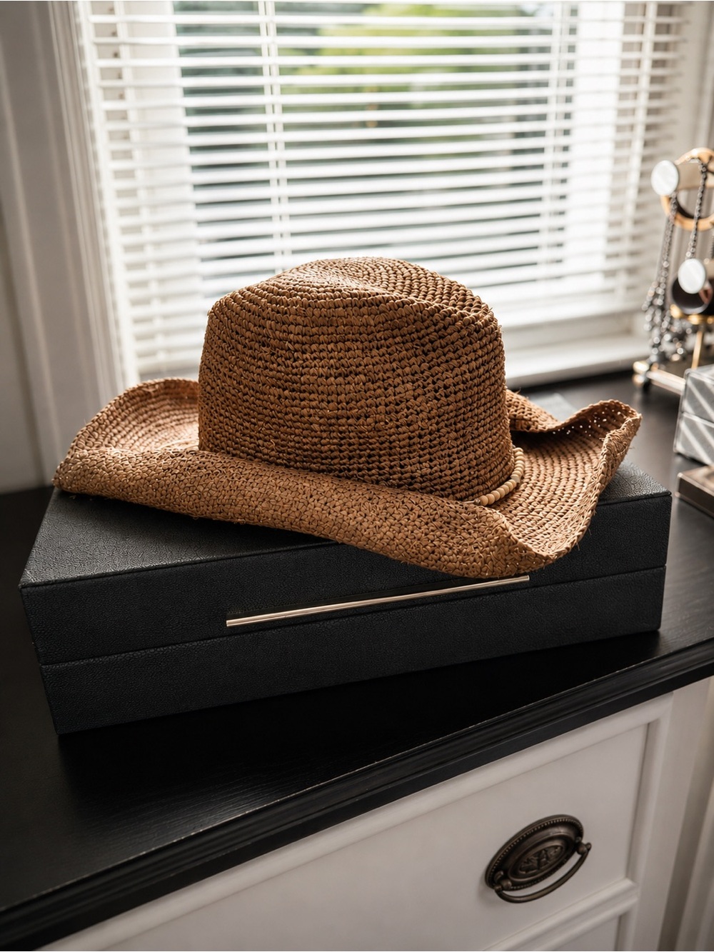 Hat Attack Tan Raffia Cowboy Hat
